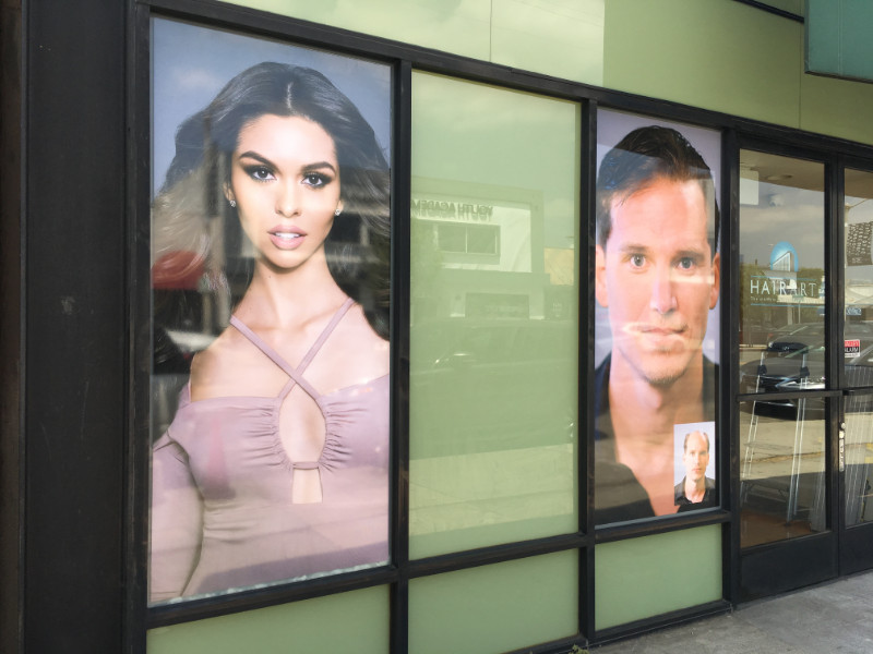 perforated and anti-graffiti window graphics in Los Angeles CA