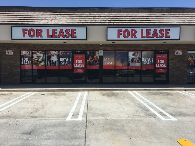 Commercial Space “For Lease Signs” and Window Graphics in Norwalk CA