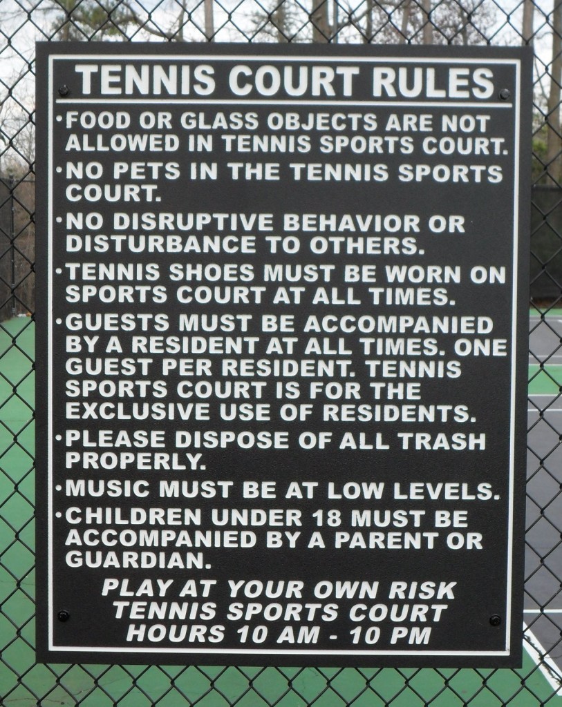 Apartment & HOA - Arbors at Breckenridge - Tennis Court Rules