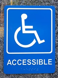 Wheel chair braille sign