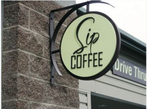 Sip Coffee Scroll Sign