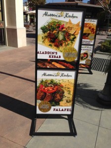 Outdoor signs with custom printed inserts Orange County