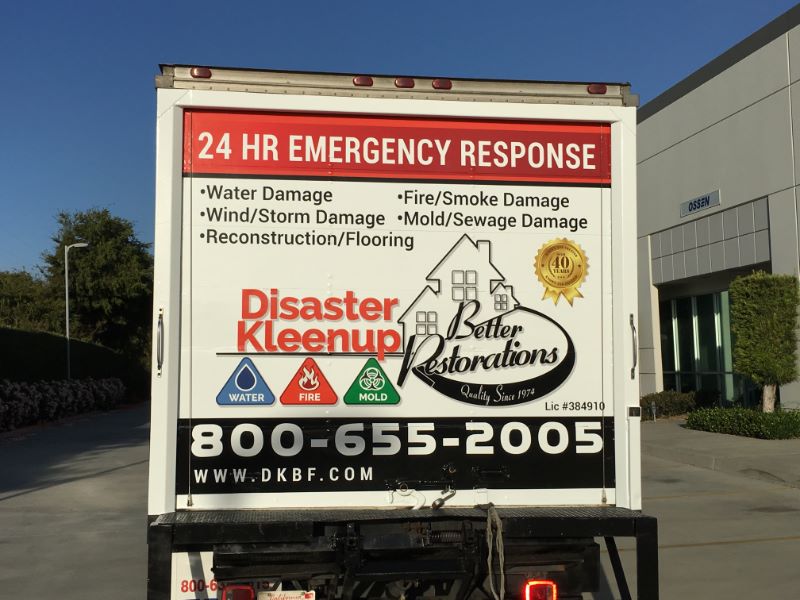 fleet graphics for disaster clean up companies in Orange County CA