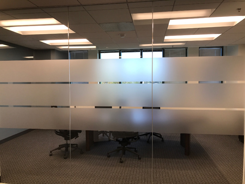 Frosted Glass Window Graphics and Stripes for Offices in Orange County CA