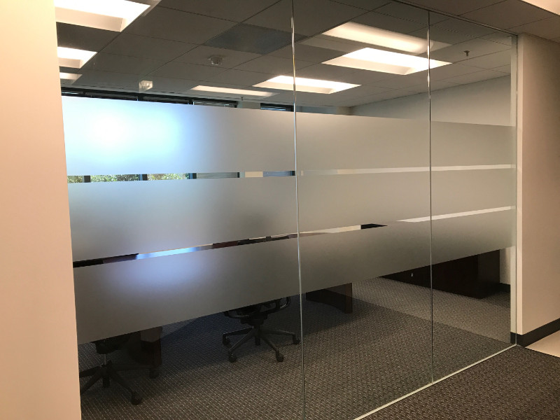 Frosted Vinyl Stripes for Interior Glass in Orange County CA