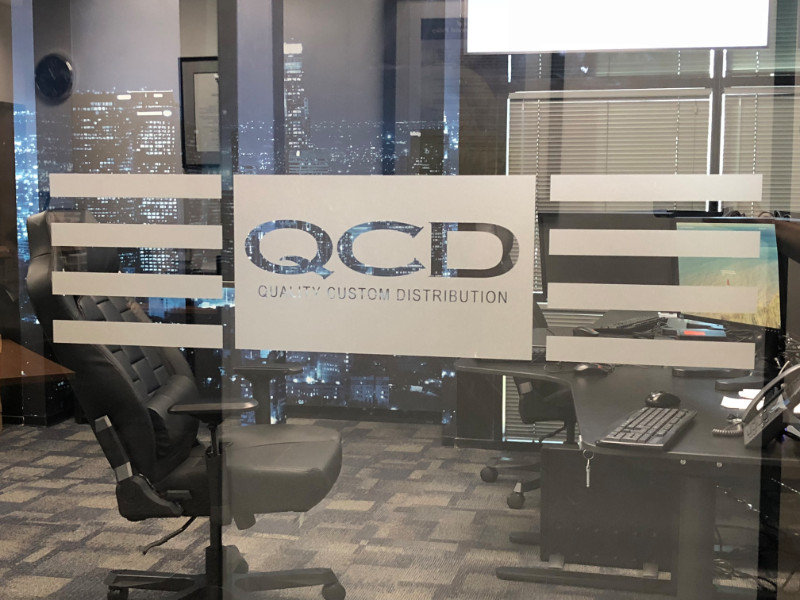 etched and frosted glass graphics in Orange County