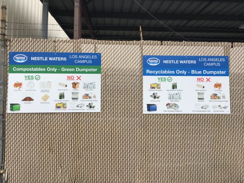 Recycling Signs for Warehouses in Los Angeles CA