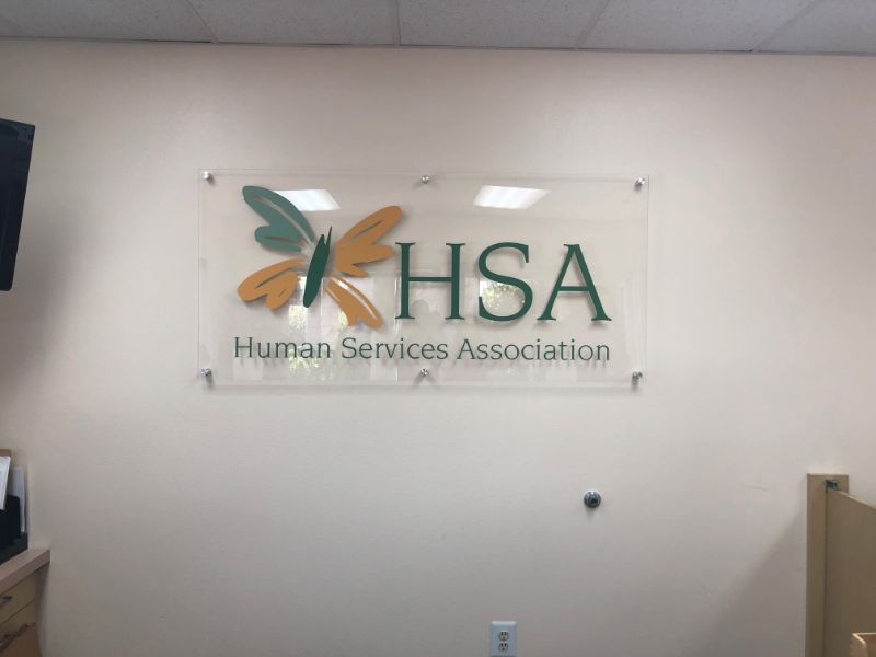 cost effective and attractive plexiglass wall logo sign in Bell Gardens CA