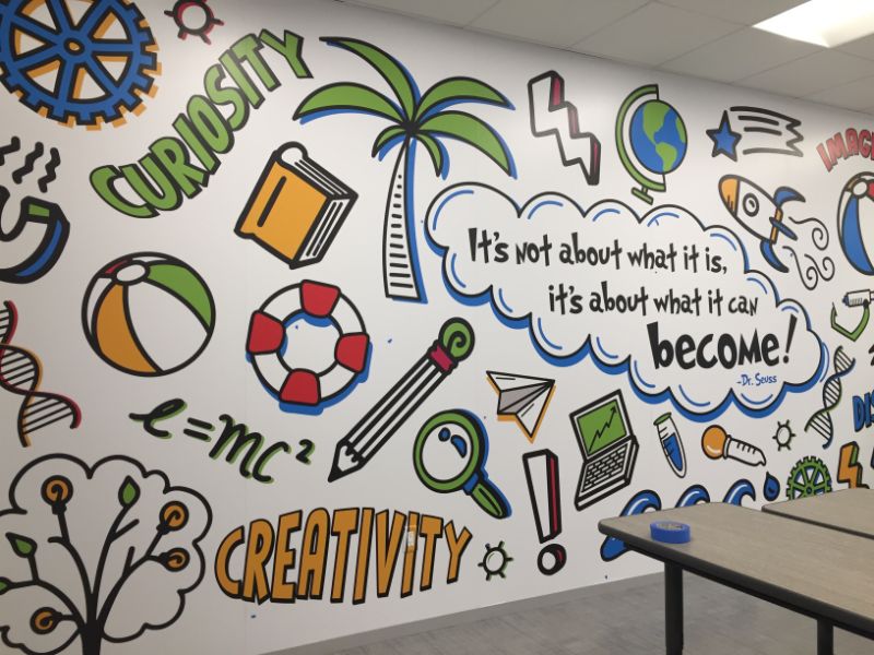 custom designed wall murals and graphics for the Boys & Girls Club in Irvine