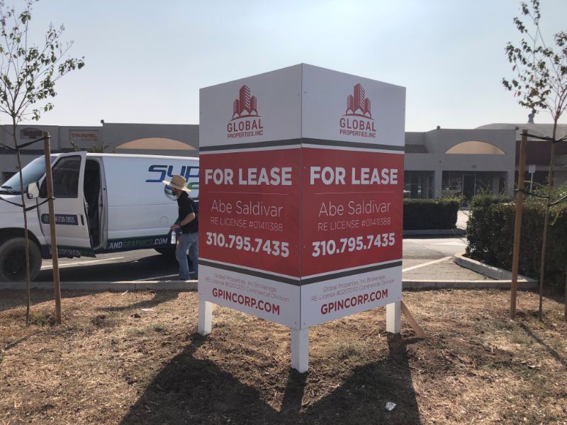 Graffiti Proof Commercial Property “For Lease” Signs and Graphics in Orange County