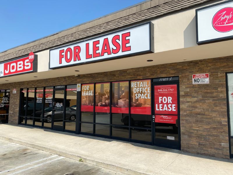 Commercial Property “For Lease” Signs & Graphics Close Vacancies in Anaheim CA