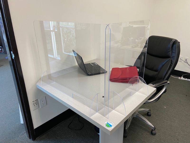 Plexiglass Desk Shields for COVID-19 Protection in Orange County California