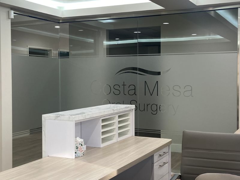 frosted glass graphics in Costa Mesa