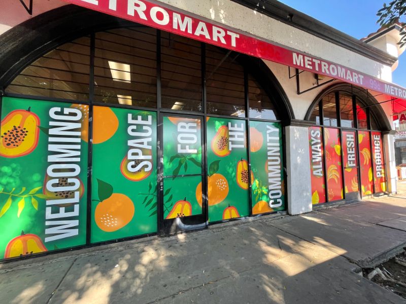Window Wraps and Graphics Attract More Customers to Metro Mart in Los Angeles CA
