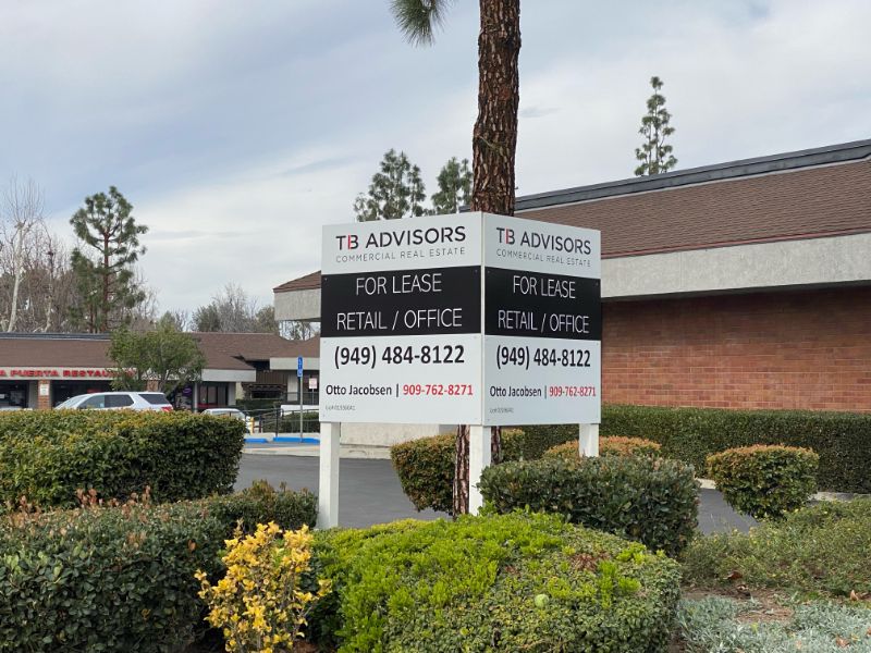commercial real estate “For Lease” Signs in Orange County CA