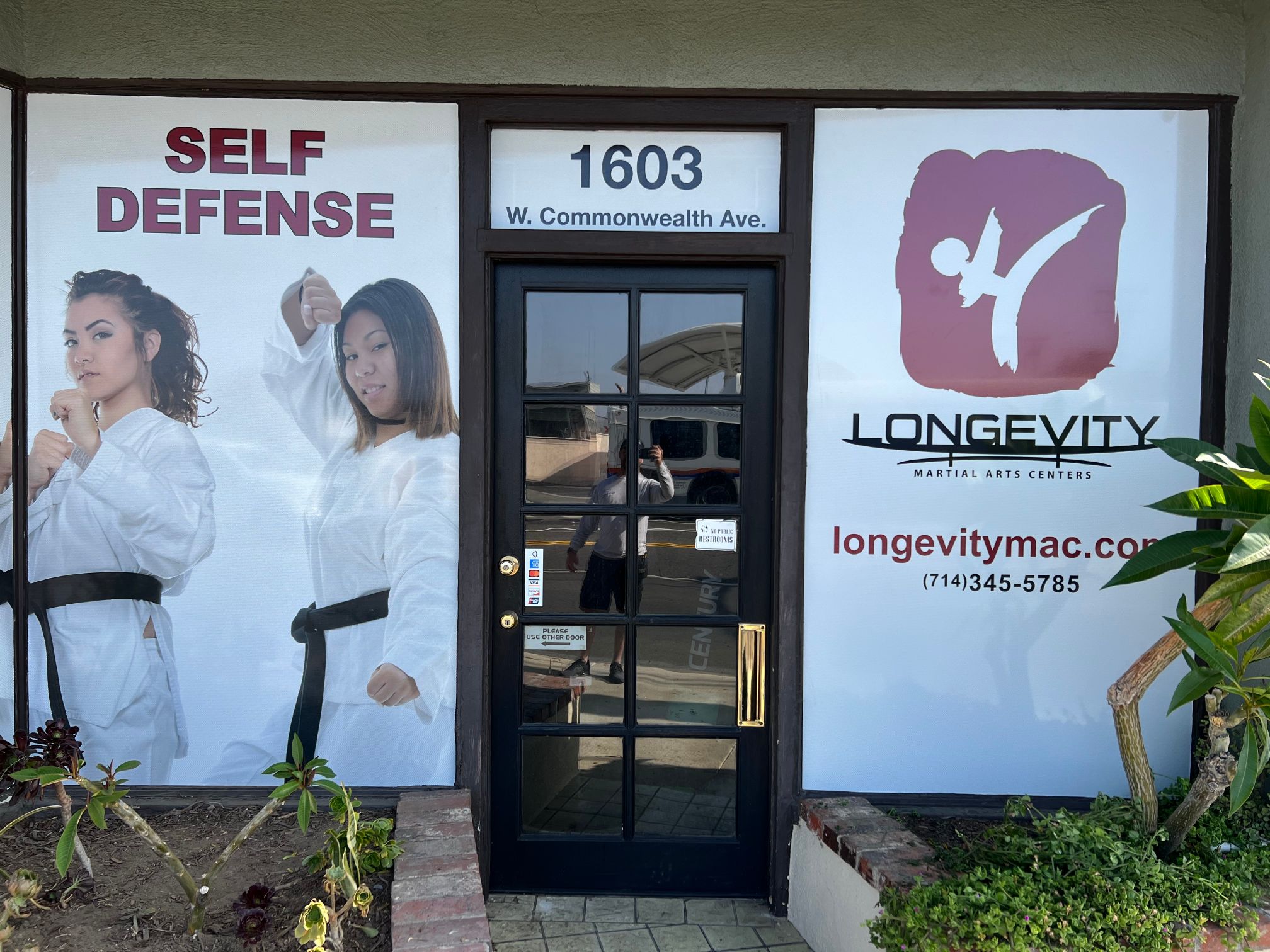 Perforated Window Graphics Advertise for Fullerton Karate Academy 24/7