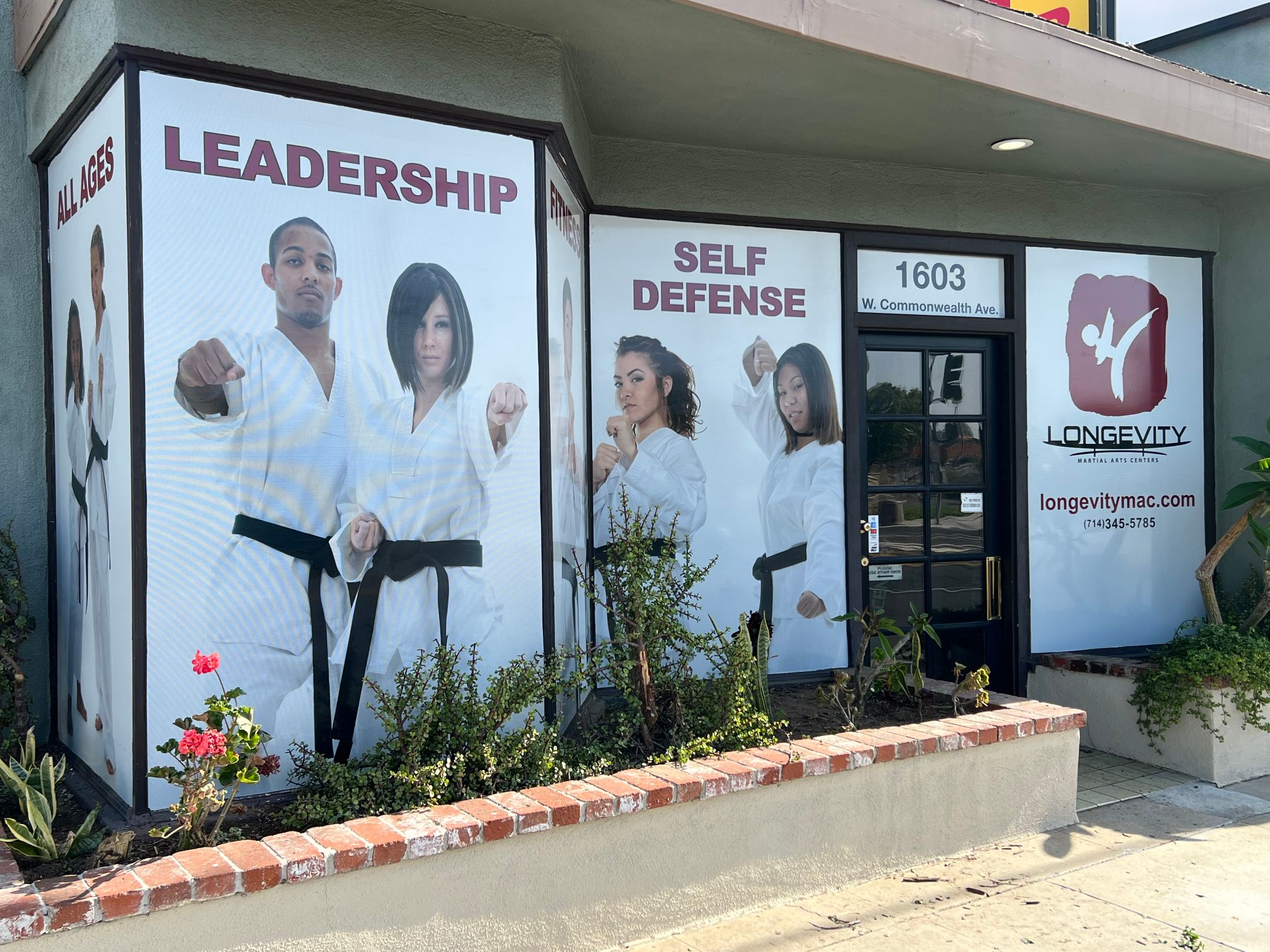 Perforated Window Graphics Advertise for Fullerton Karate Academy 24/7