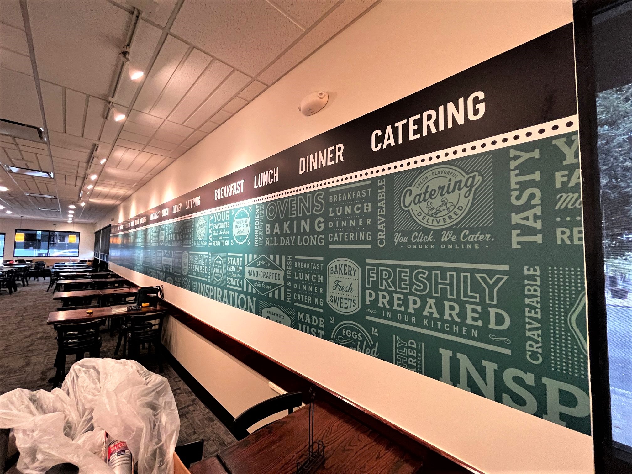 Eye-Catching Wall Graphics and Vinyl Lettering Create Ambiance for Restaurants in Los Angeles CA