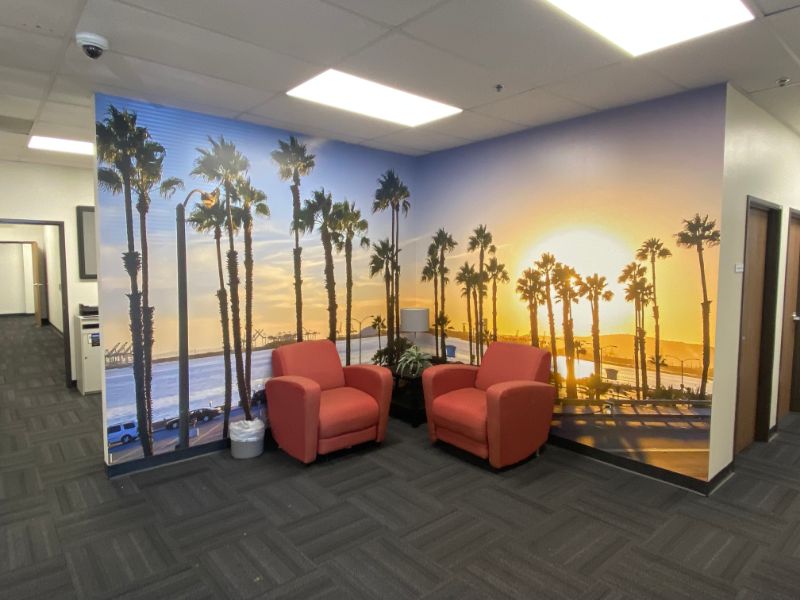 Wall Murals Add an Interesting View to Bland Office Walls in Garden Grove CA