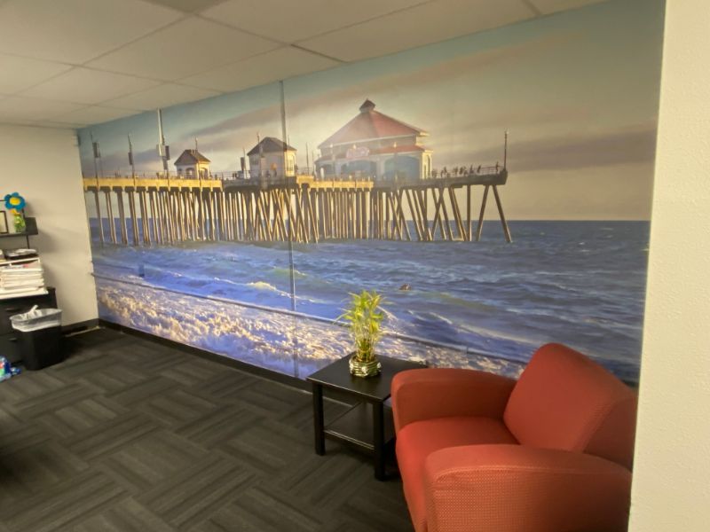 Wall Murals Add an Interesting View to Bland Office Walls in Garden Grove CA
