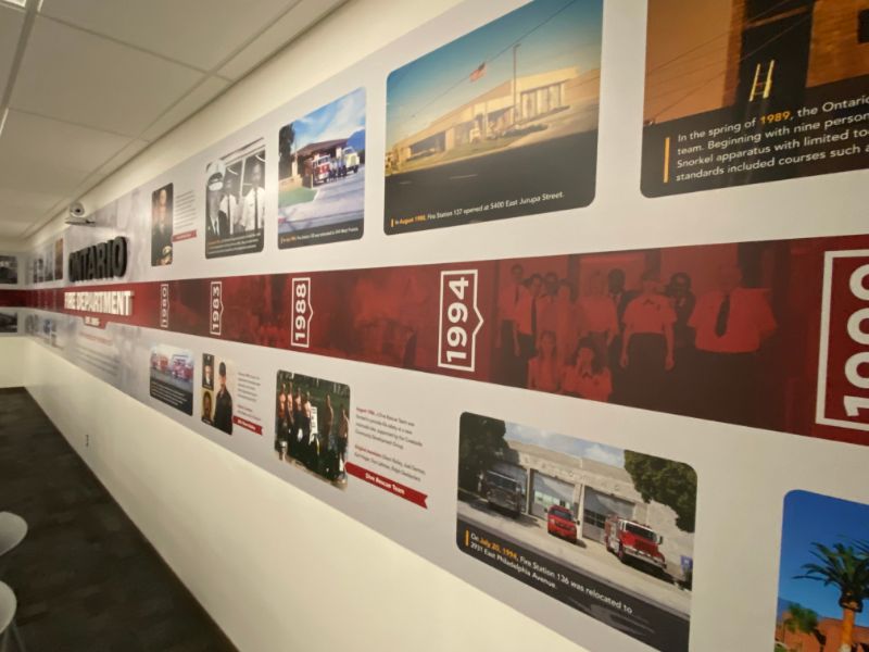 3D Wall Mural Highlights the Timeline History of the Ontario Fire Department