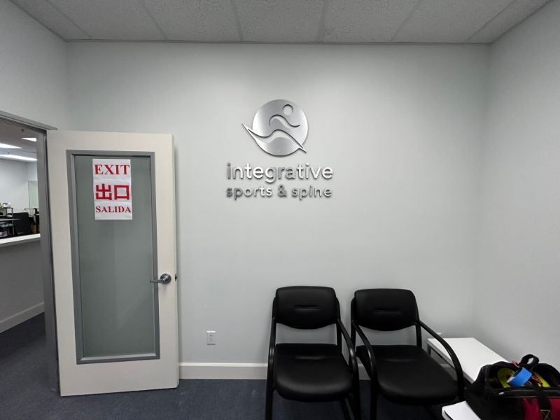 Beautiful Brushed Metal Lobby Logo Sign for Medical Offices in Los Angeles CA