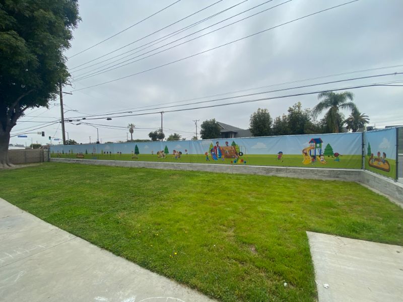 playground fence banners for elementary schools in los angeles, ca