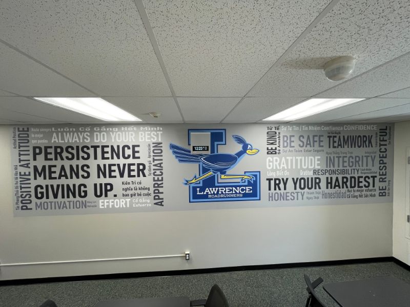 word wall graphics for schools and offices in garden grove, ca