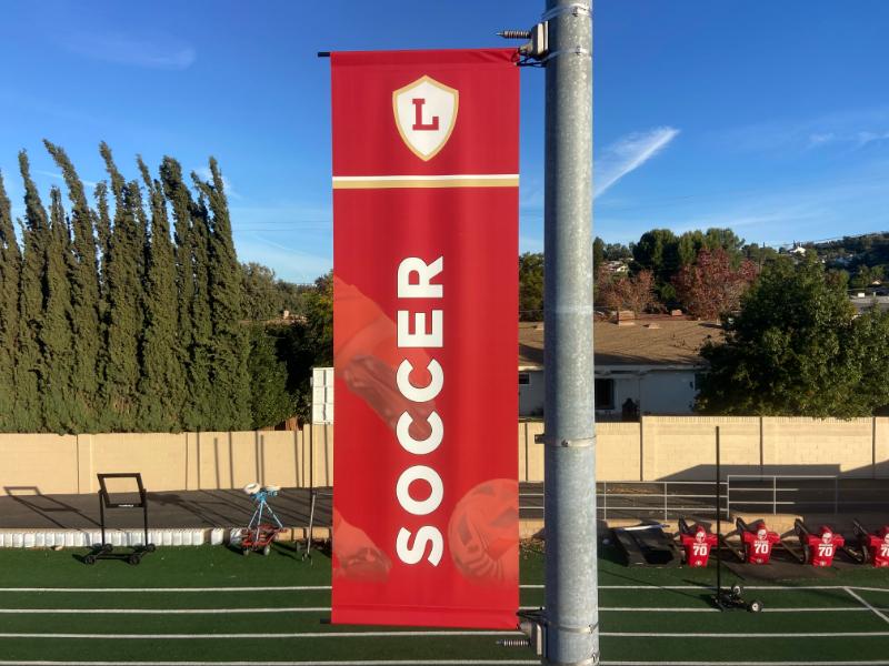 athletics pole banners for schools in orange county, ca