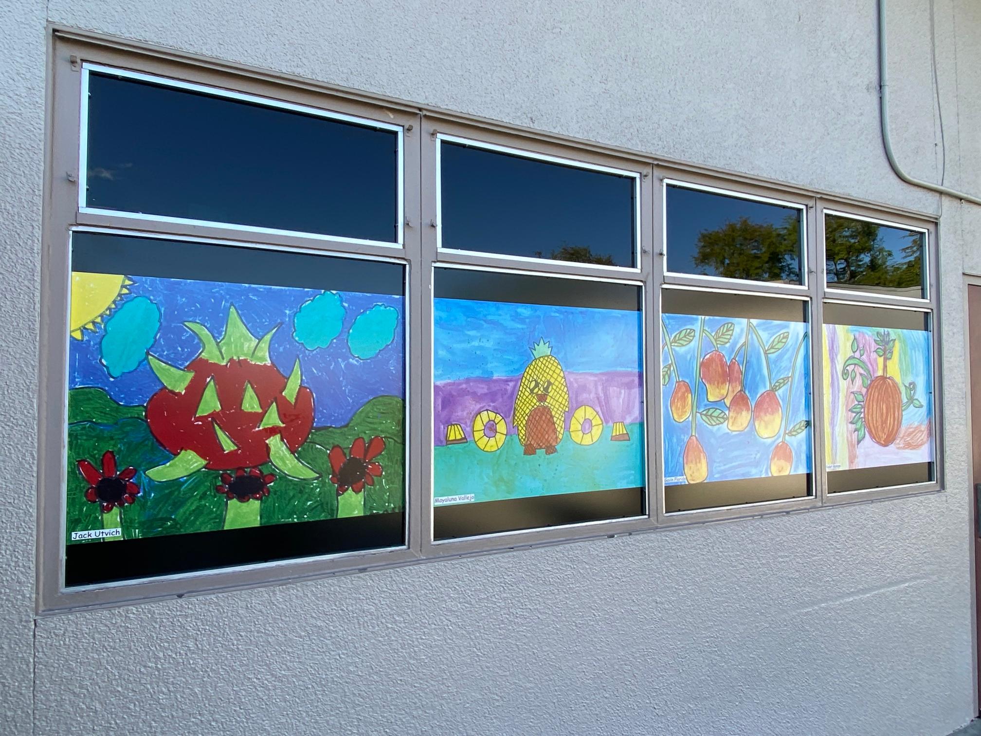 student artwork turned into window graphics in orange county, ca 
