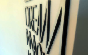 acrylic dimensional letter lobby logo sign