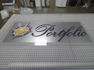 Completed lobby sign