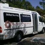 A combination of printed graphics and vinyl lettering are a cost-effective way to go!
