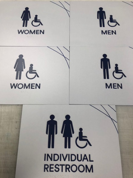 ADA signs are made using a UV flatbed printer
