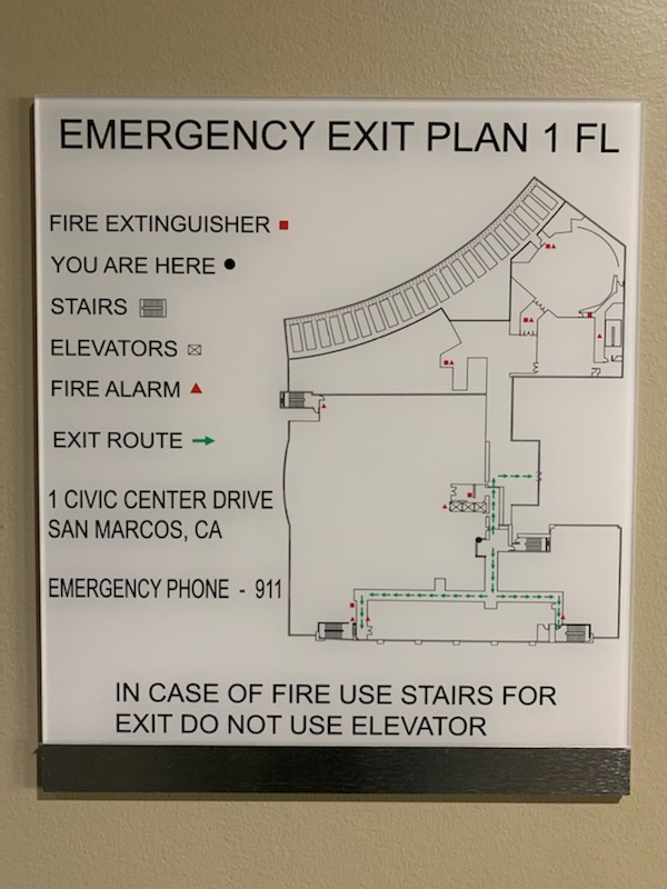 directory signs and EVAC maps in San Diego CA