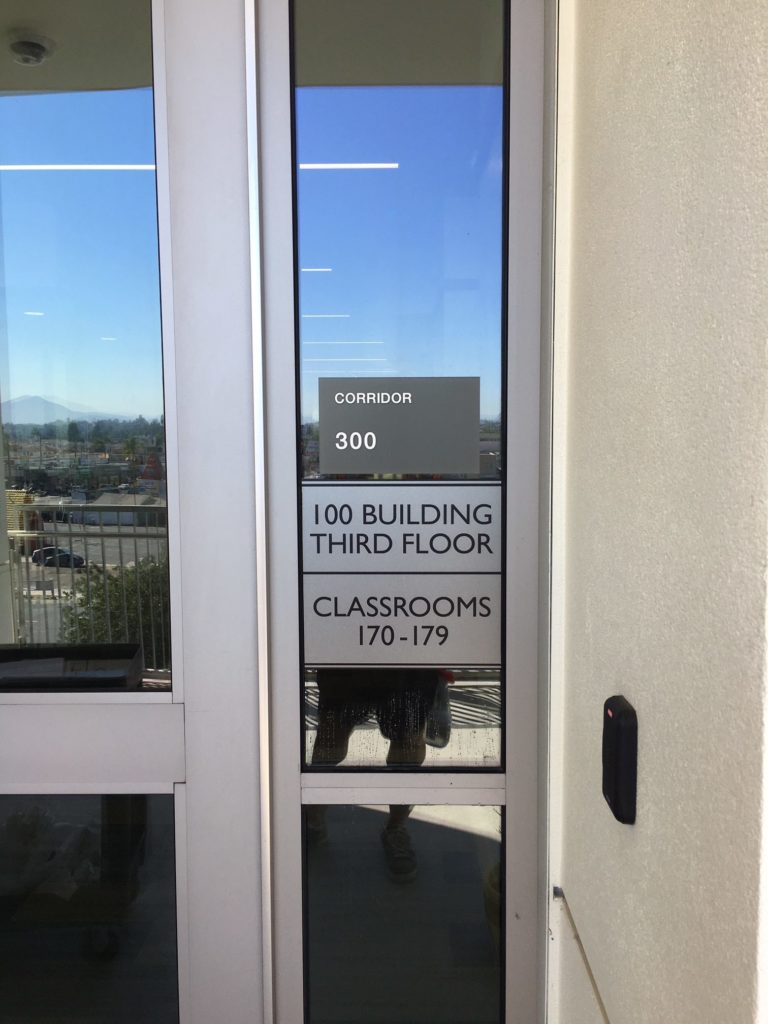 Printed and Etched Vinyl Window Graphics Great as Wayfinding Signs- North CO CA