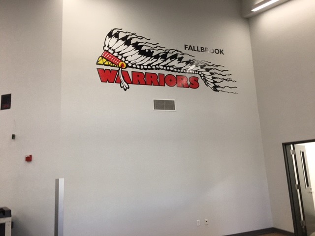 wall graphic mascot logos for schools in Escondido 