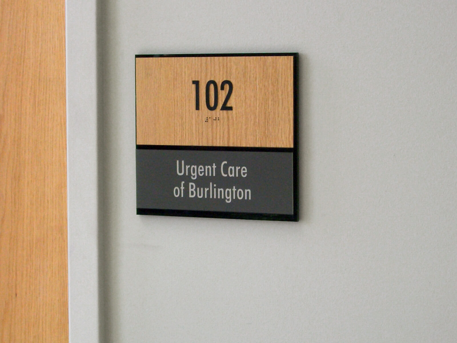 Urgent Care of Burlington Room Sign