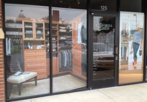 window graphics for California Closets by 12-Point SignWorks