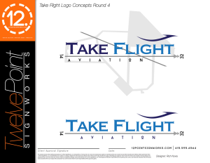 Final logo options for Take Flight Aviation by 12-Point SignWorks