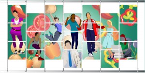 The other design for the WCS wall murals shows a representation of student life for the older children as they approach their high school years.
