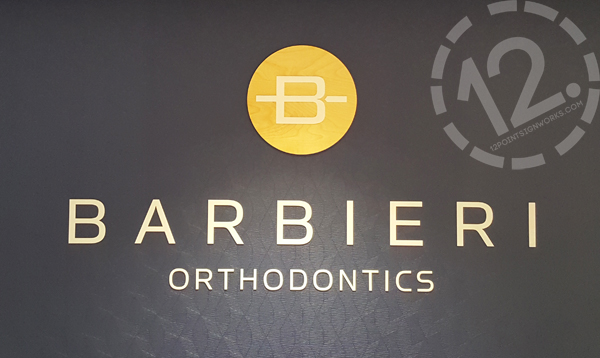 The new logo sign for Barbieri Orthodontics. 