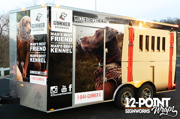 The completed trailer for Gunner Kennels. 12-Point SignWorks - Franklin, TN