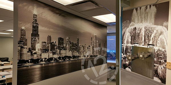 Black and white wall murals in Chicago. 12-Point SignWorks