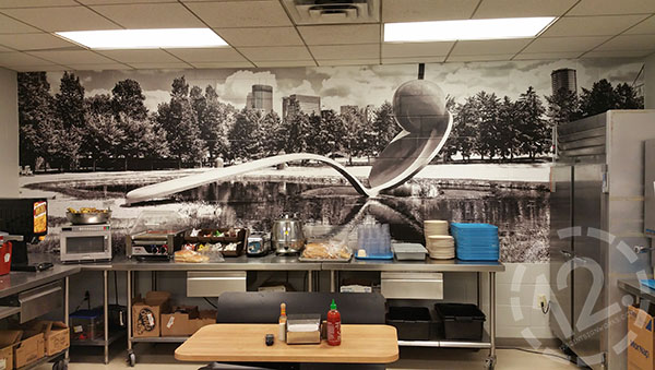 Black and white wall mural in Minneapolis, MN. 12-Point SignWorks
