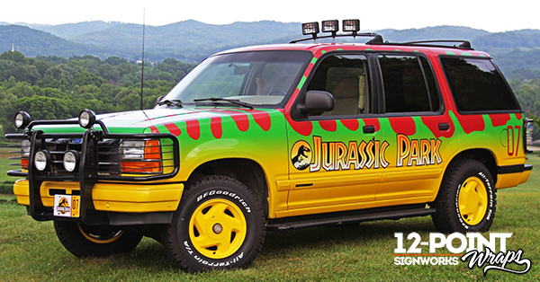 Jurassic Park replica vehicle wrap. 12-Point SignWorks - Franklin, TN