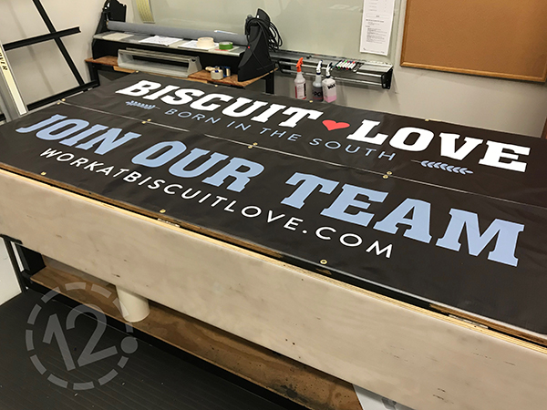 Custom banners for Biscuit Love in Franklin. 12-Point SignWorks - Franklin, TN