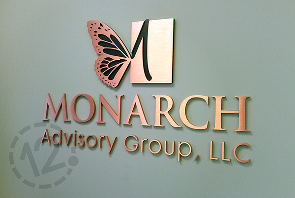 Copper sign for Monarch Advisory Group. 12-Point SignWorks - Franklin, TN
