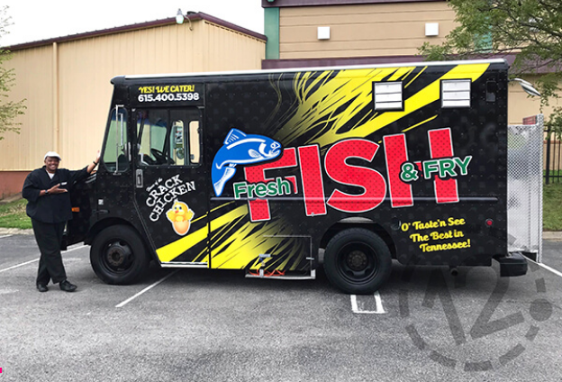 Custom Food Truck wrap for Fresh Fish & Fry. 12-Point SignWorks - Franklin, TN