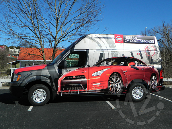 Custom van wrap for Nissan of Cool Springs by 12-Point SignWorks in Franklin, TN.